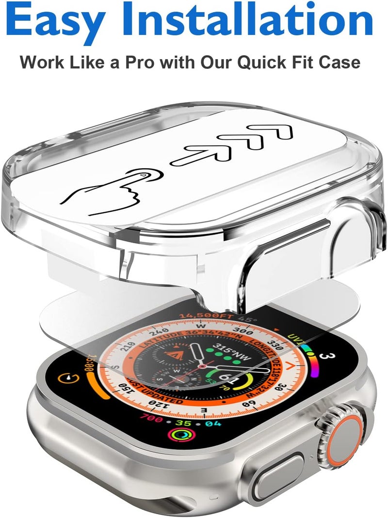 Mothca 2 Pack Tempered Glass Matte Screen Protector for Apple Watch Ultra 3 (2025) / Ultra 2 / Ultra (49mm) [Quick Fit Case] Auto-alignment HD Clear Touch Sensitive Anti-Scratch 9H Matte Glass Film - Image 5